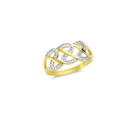 14K Solid Gold Art Design Fashion Ladies Ring