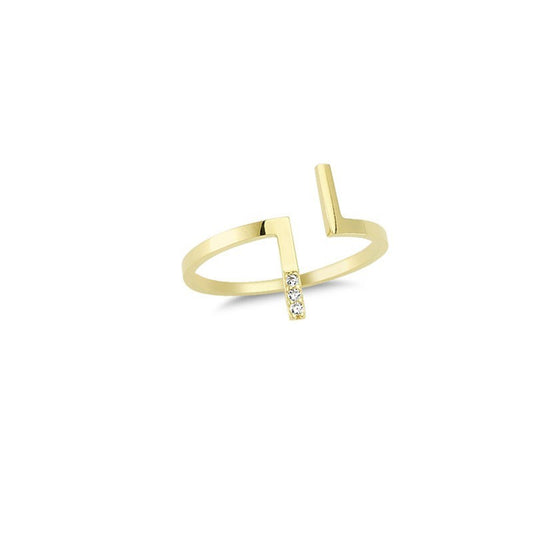 14K Solid Gold Art Design Fashion Ladies Ring