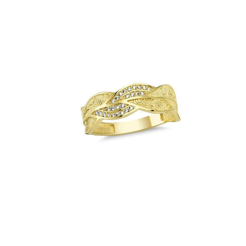 14K Solid Gold Art Design Fashion Ladies Ring