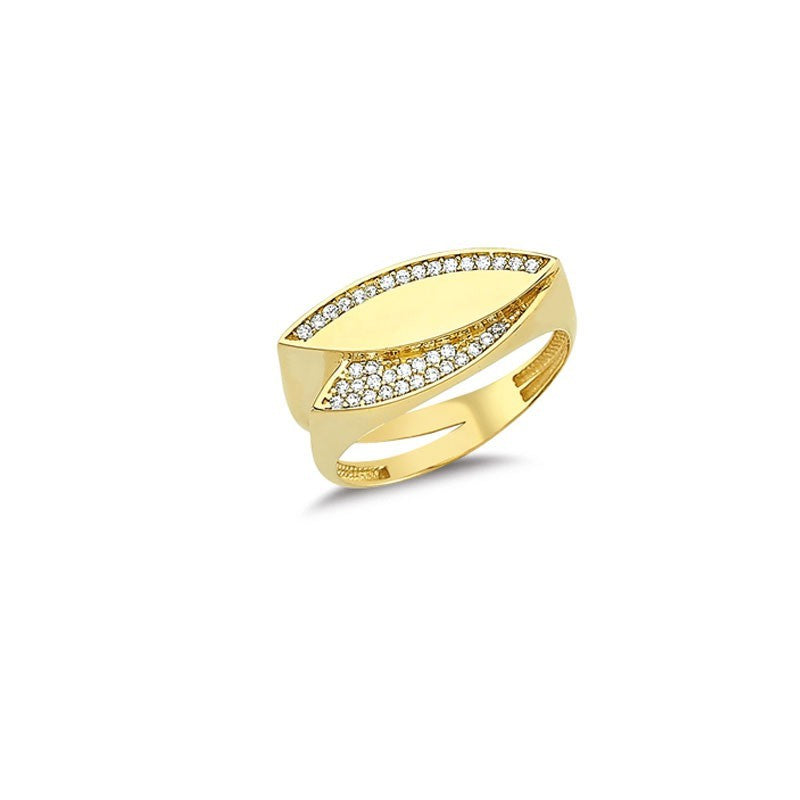 14K Solid Gold Art Design Fashion Ladies Ring