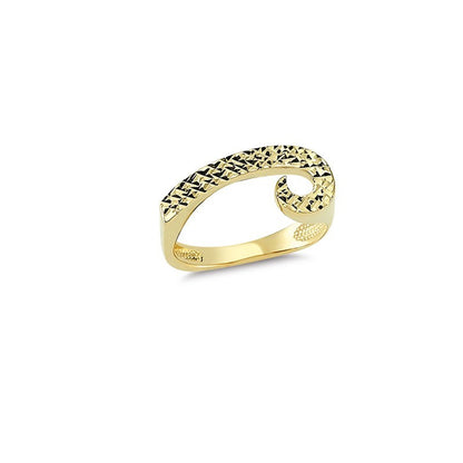 14K Solid Gold Art Design Fashion Ladies Ring