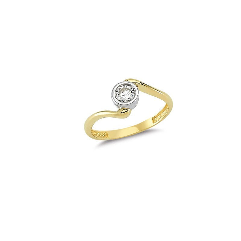 14K Solid Gold Art Design Fashion Solitaire Ladies Ring