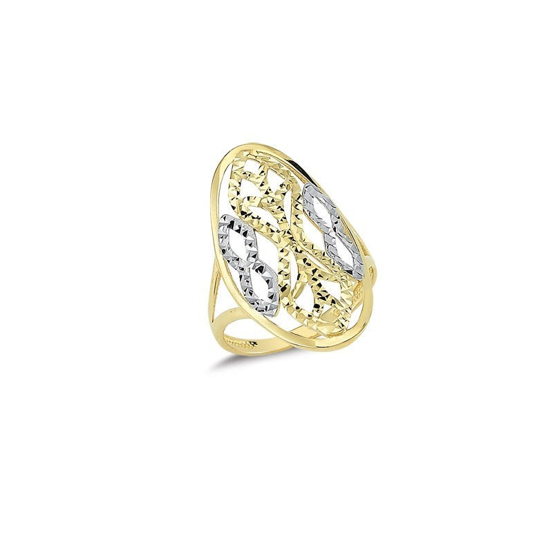 14K Solid Gold Art Design Fashion Ladies Ring