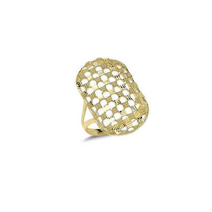 14K Solid Gold Art Design Fashion Ladies Ring