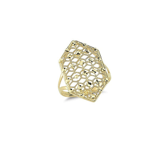 14K Solid Gold Art Design Fashion Ladies Ring