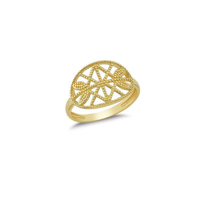 14K Solid Gold Art Design Fashion Ladies Ring