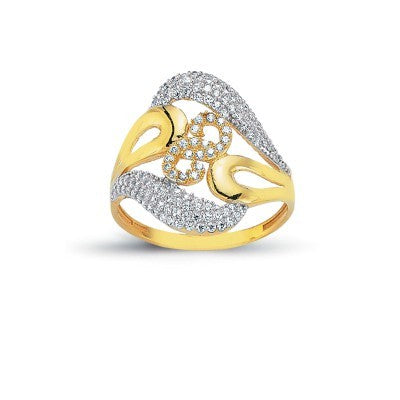 14K Solid Gold Art Design Fashion Ladies Ring