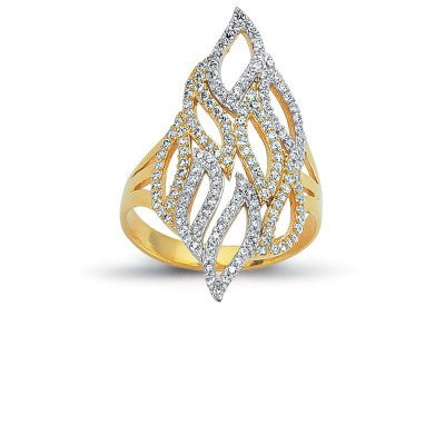 14K Solid Gold Art Design Fashion Ladies Ring