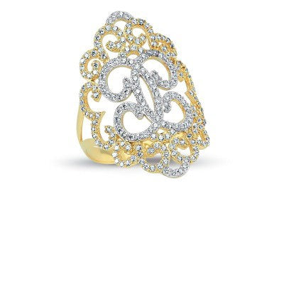 14K Solid Gold Art Design Fashion Ladies Ring