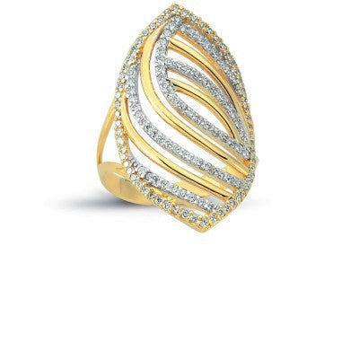 14K Solid Gold Art Design Fashion Ladies Ring