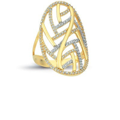 14K Solid Gold Art Design Fashion Ladies Ring