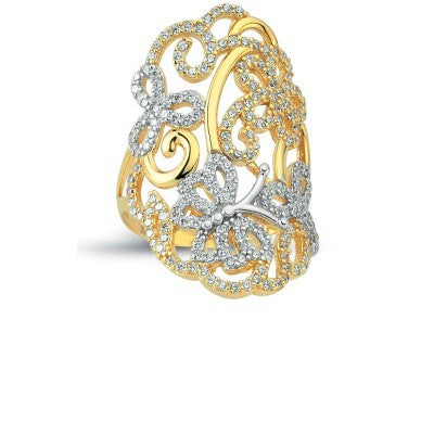 14K Solid Gold Art Design Fashion Ladies Ring