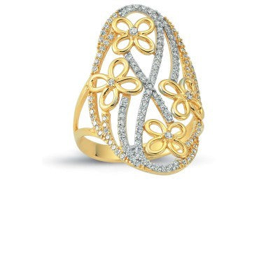 14K Solid Gold Art Design Fashion Ladies Ring