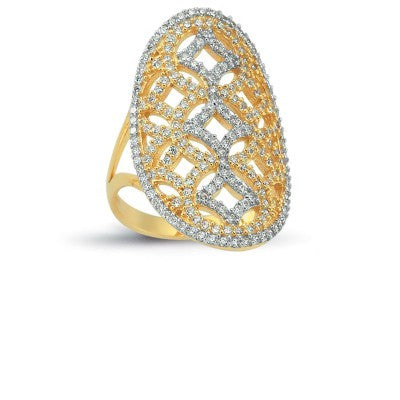 14K Solid Gold Art Design Fashion Ladies Ring