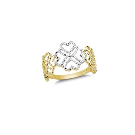 14K Solid Gold Art Design Fashion Love Ladies Ring