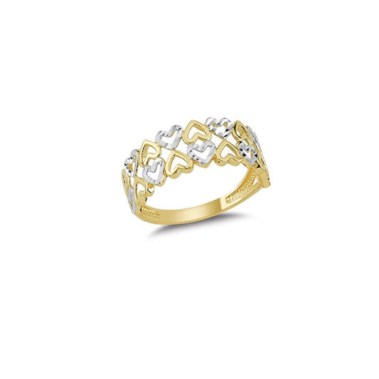 14K Solid Gold Art Design Fashion Love Ladies Ring