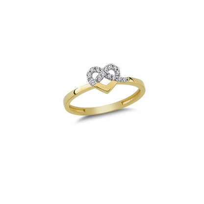 14K Solid Gold Art Design Fashion Love Ladies Ring