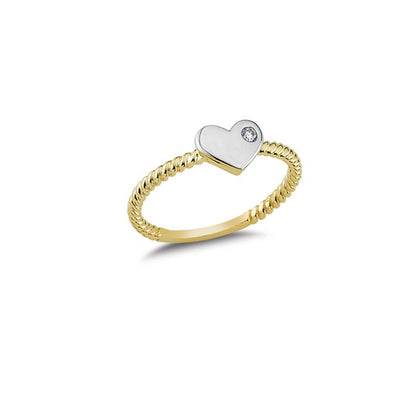 14K Solid Gold Art Design Fashion Love Ladies Ring