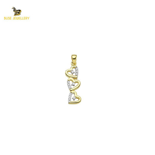 14K Solid Gold Heart Charm Pendant