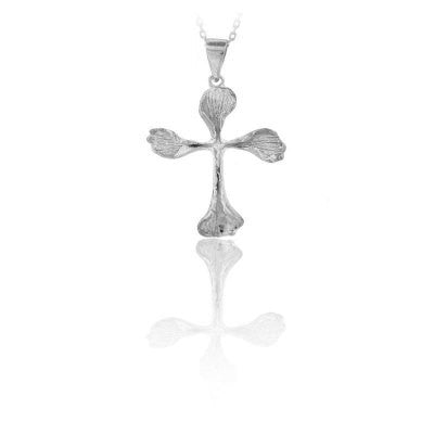 14K Solid Gold Cross Charm Necklace