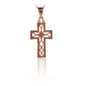 14K Solid Gold Cross Charm Necklace