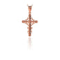 14K Solid Gold Cross Charm Necklace