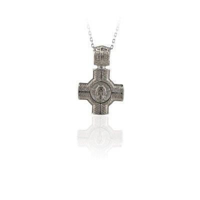 14K Solid Gold Cross Charm Necklace