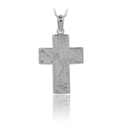 14K Solid Gold Cross Charm Necklace