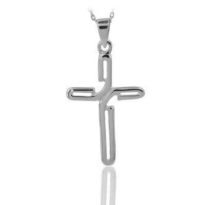 14K Solid Gold Cross Charm Necklace