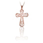 14K Solid Gold Cross Charm Necklace