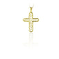 14K Solid Gold Cross Charm Necklace