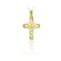 14K Solid Gold Cross Charm Necklace