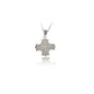 14K Solid Gold Cross Charm Necklace