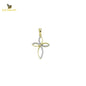 14K Solid Gold Cross Charm Pendant