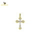 14K Solid Gold Cross Charm Pendant