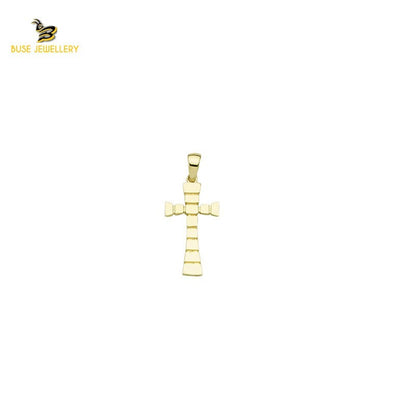 14K Solid Gold Cross Charm Pendant