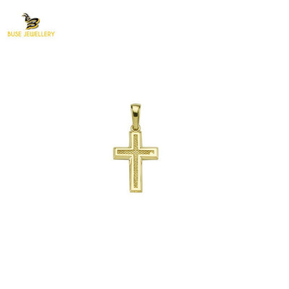 14K Solid Gold Cross Charm Pendant