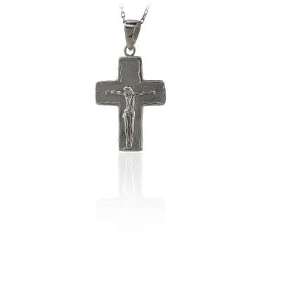 14K Solid Gold Cross Crucifix Charm Necklace