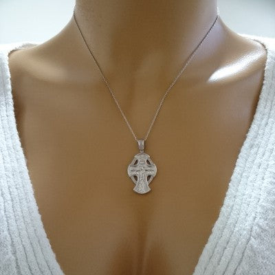 14K Solid Gold Cross Crucifix Charm Necklace