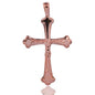 14K Solid Gold Cross Crucifix Charm Necklace