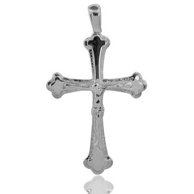 14K Solid Gold Cross Crucifix Charm Necklace