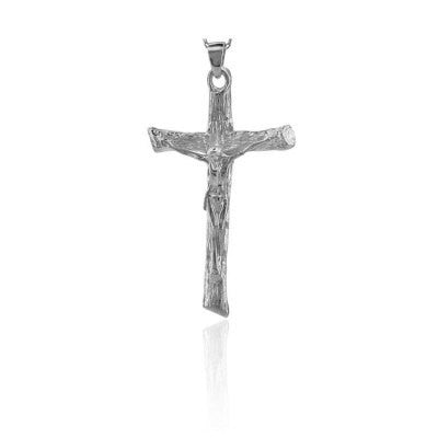 14K Solid Gold Cross Crucifix Charm Necklace