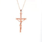 14K Solid Gold Cross Crucifix Charm Necklace