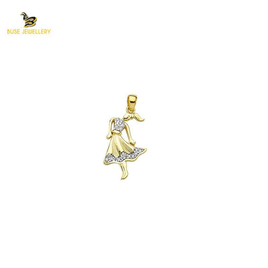 14K Solid Gold Design Charm Pendant