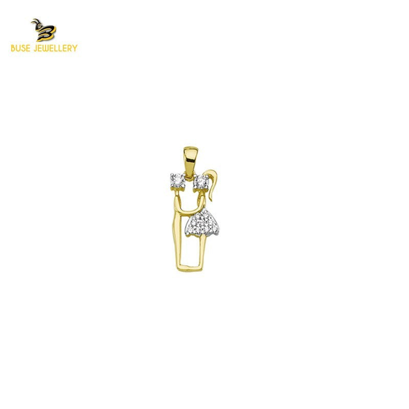 14K Solid Gold Design Charm Pendant