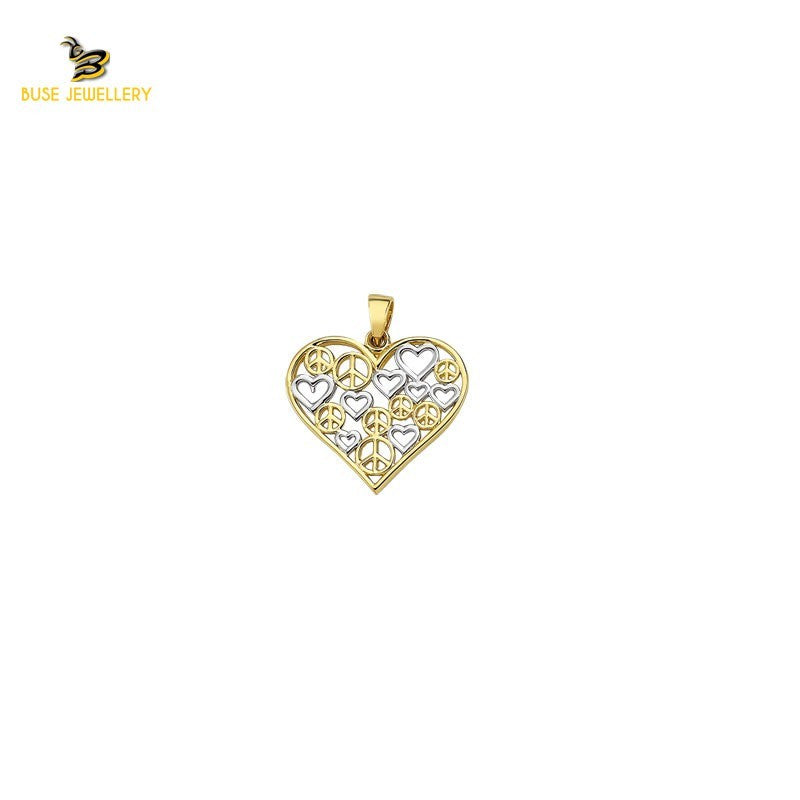 14K Solid Gold Design Charm Pendant