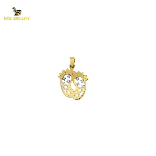 14K Solid Gold Design Charm Pendant