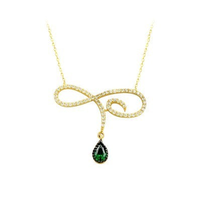 14K Solid Gold Drop Necklace