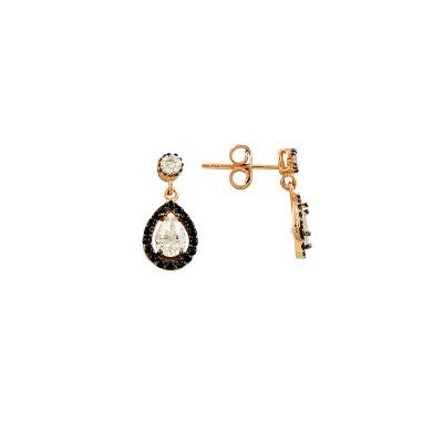 14K Solid Gold Drop Stud Earring