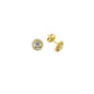 14K Solid Gold Drop Stud Solitaire Earring